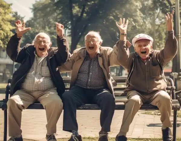 Old men having fun together - continence and catheter care training course image