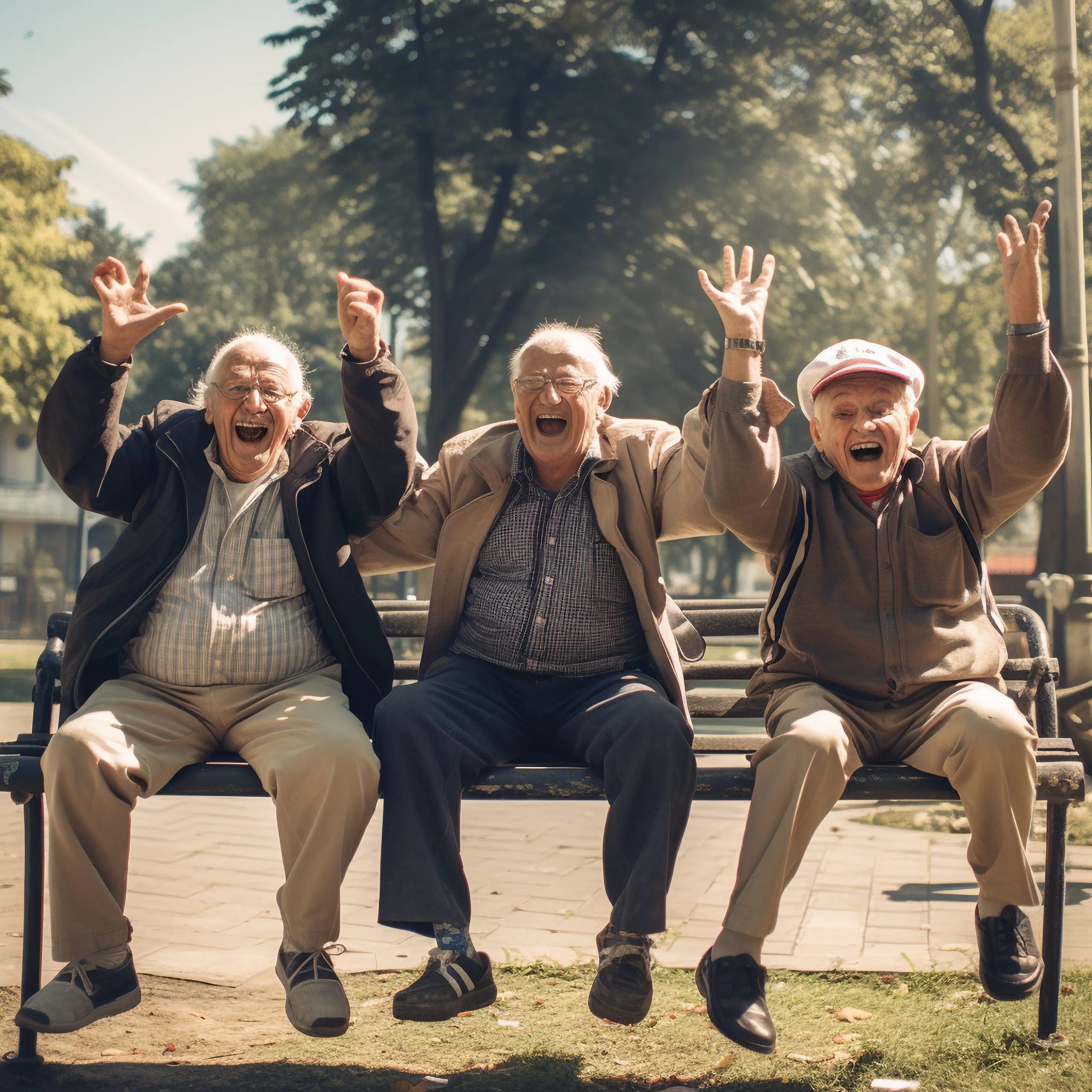 Old men having fun together - continence and catheter care training course image